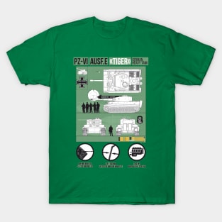 Detailed infographic of PZ-VI Tiger (green) T-Shirt